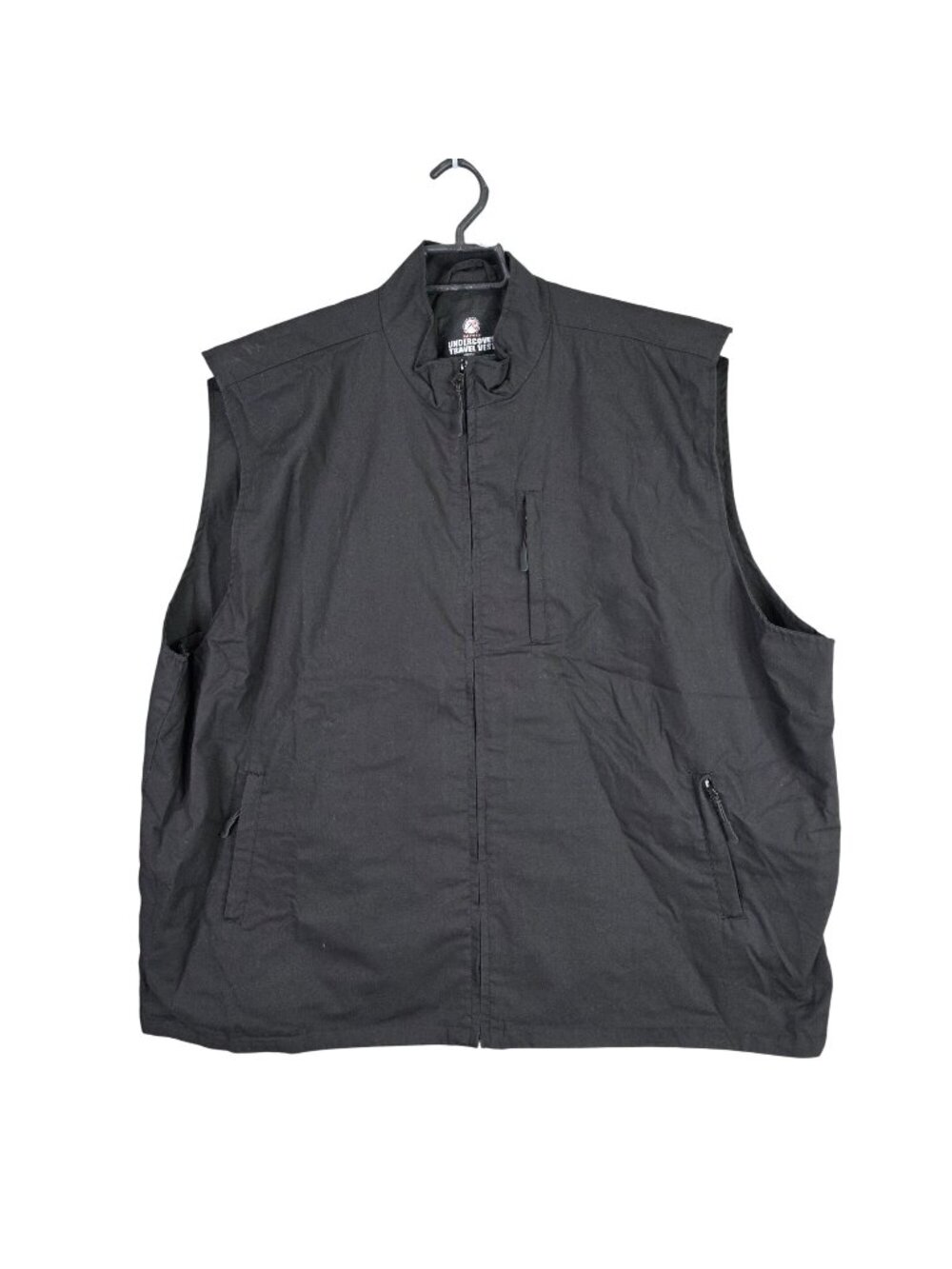 Mens Rothco Black Undercover Travel Vest Full Zip Pockets Cotton Blend Size 3XL